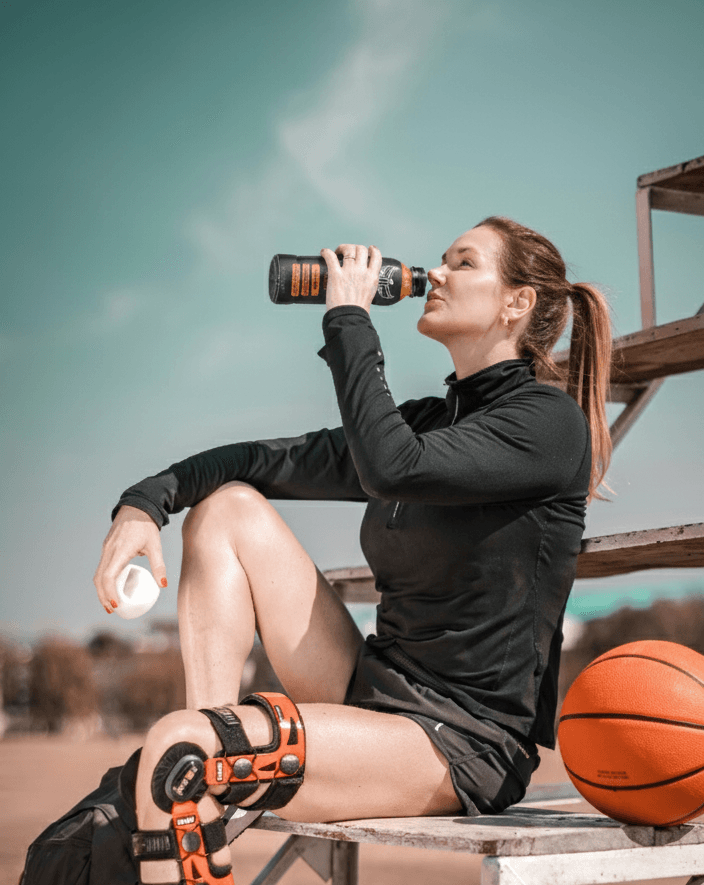 Athlete drinking Fronline Fuel